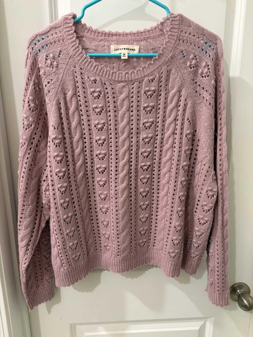 Lucky Brand Plus Size XXL, EUC, 
Pointelle Crew Sweater